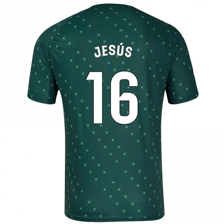 Gyermek Labdarúgás Antonio Jesús #16 Sötétzöld Idegenbeli Jersey 2024/25 Mez Póló Ing