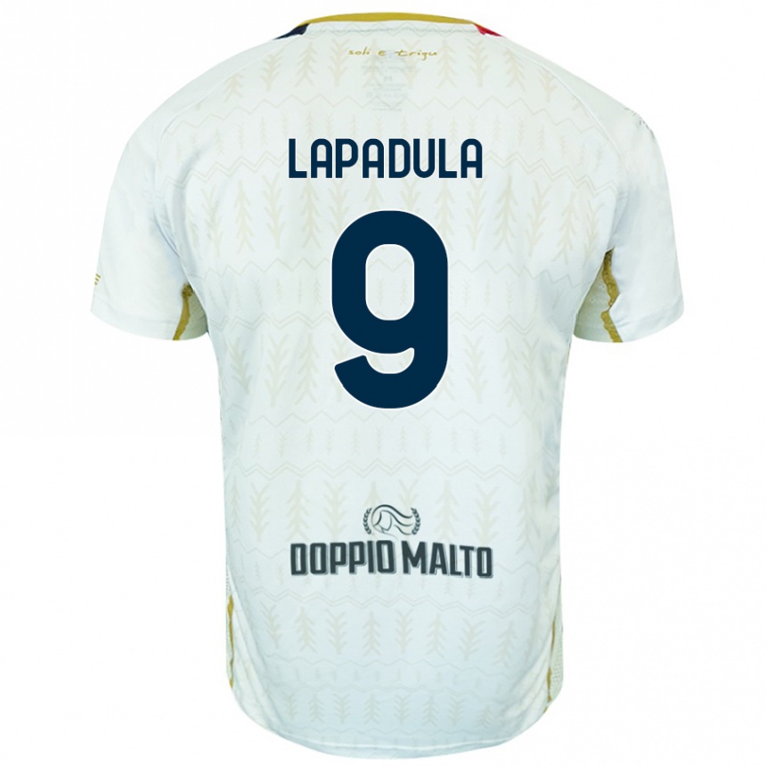 Gyermek Labdarúgás Gianluca Lapadula #9 Fehér Idegenbeli Jersey 2024/25 Mez Póló Ing