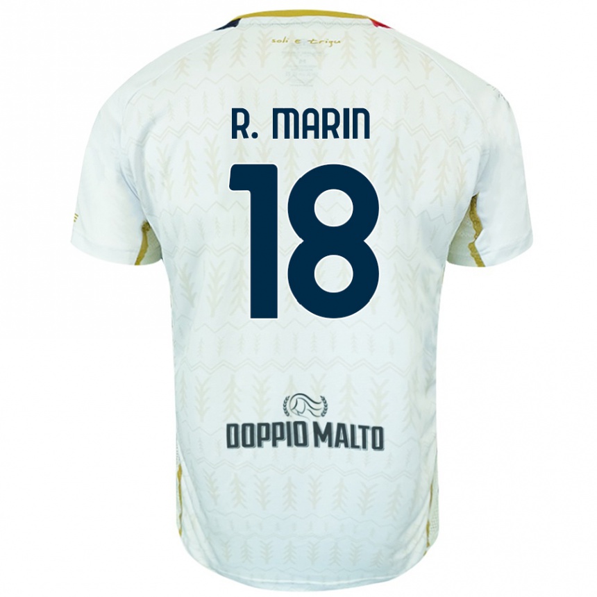 Gyermek Labdarúgás Răzvan Marin #18 Fehér Idegenbeli Jersey 2024/25 Mez Póló Ing