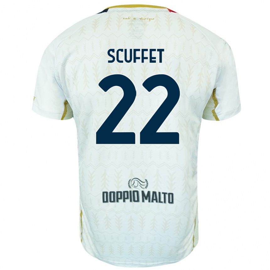 Gyermek Labdarúgás Simone Scuffet #22 Fehér Idegenbeli Jersey 2024/25 Mez Póló Ing