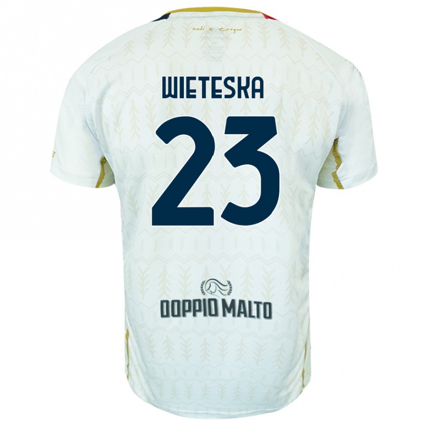 Gyermek Labdarúgás Mateusz Wieteska #23 Fehér Idegenbeli Jersey 2024/25 Mez Póló Ing