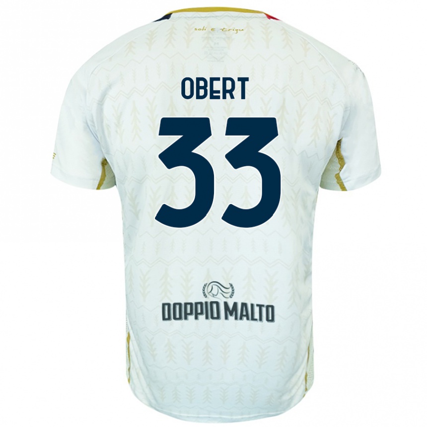 Gyermek Labdarúgás Adam Obert #33 Fehér Idegenbeli Jersey 2024/25 Mez Póló Ing