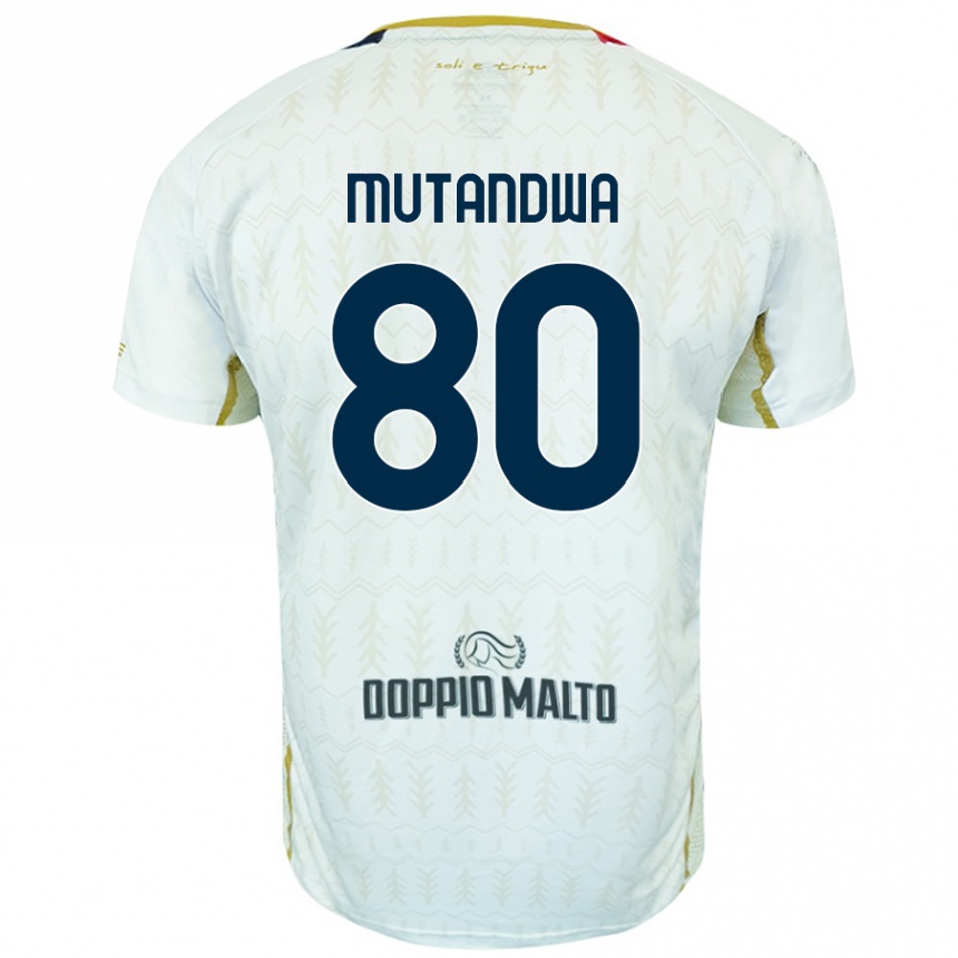 Gyermek Labdarúgás Kingstone Mutandwa #80 Fehér Idegenbeli Jersey 2024/25 Mez Póló Ing