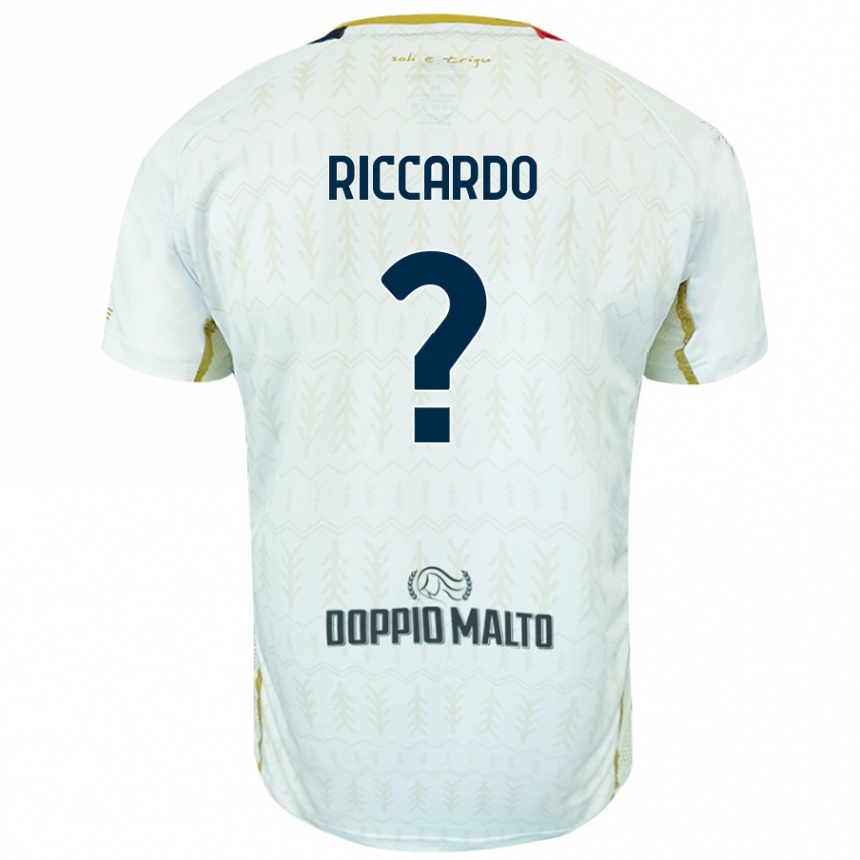 Gyermek Labdarúgás Riccardo Congiu #0 Fehér Idegenbeli Jersey 2024/25 Mez Póló Ing