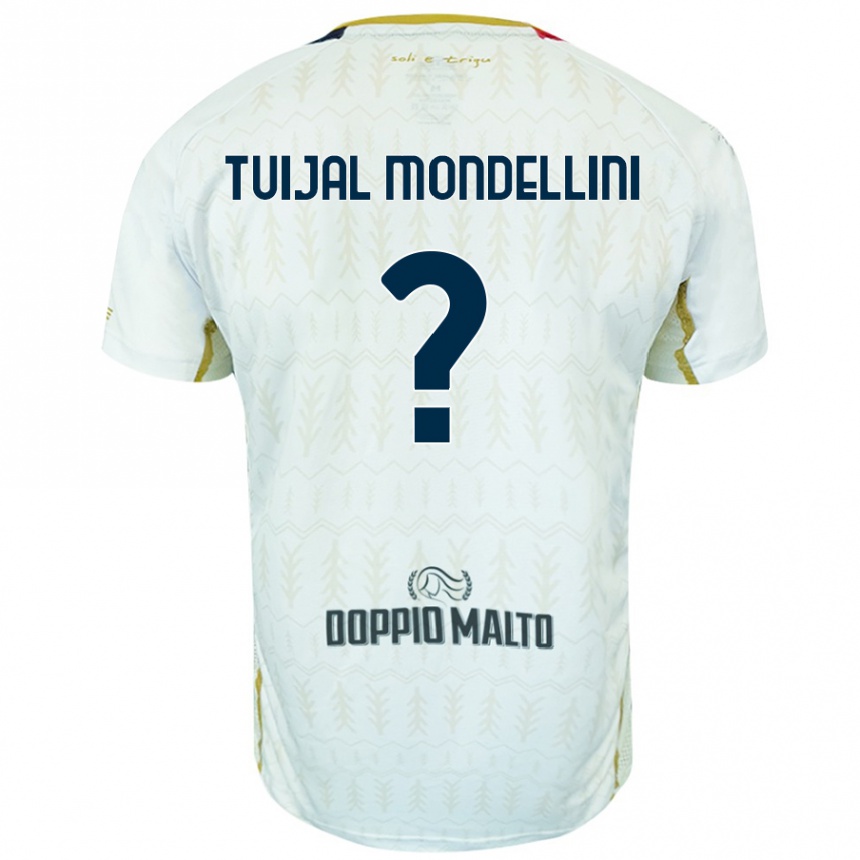 Gyermek Labdarúgás Luca Tuijal Mondellini #0 Fehér Idegenbeli Jersey 2024/25 Mez Póló Ing