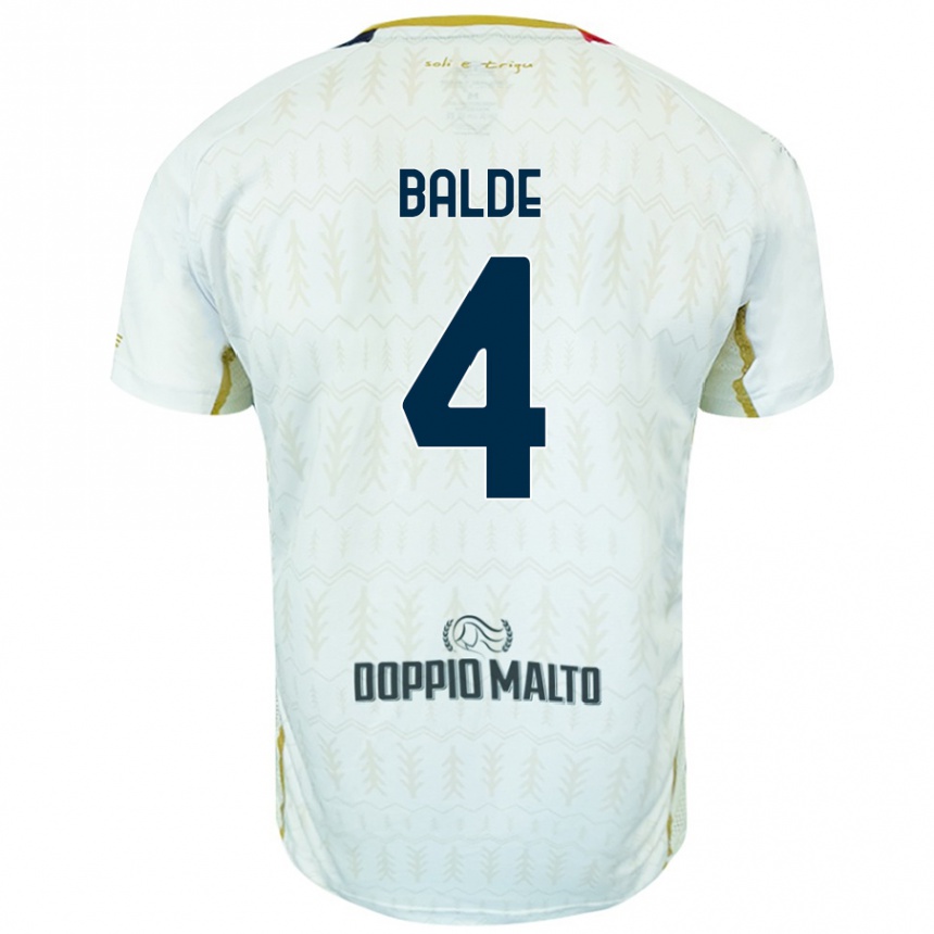 Gyermek Labdarúgás Mamadou Balde #4 Fehér Idegenbeli Jersey 2024/25 Mez Póló Ing