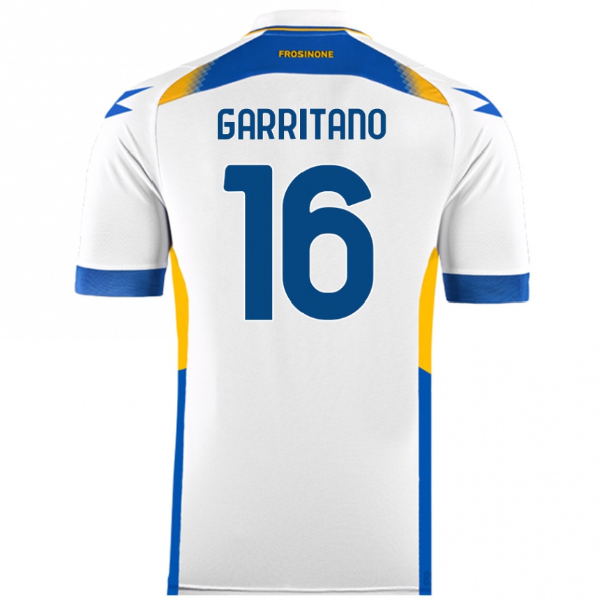 Gyermek Labdarúgás Luca Garritano #16 Fehér Idegenbeli Jersey 2024/25 Mez Póló Ing