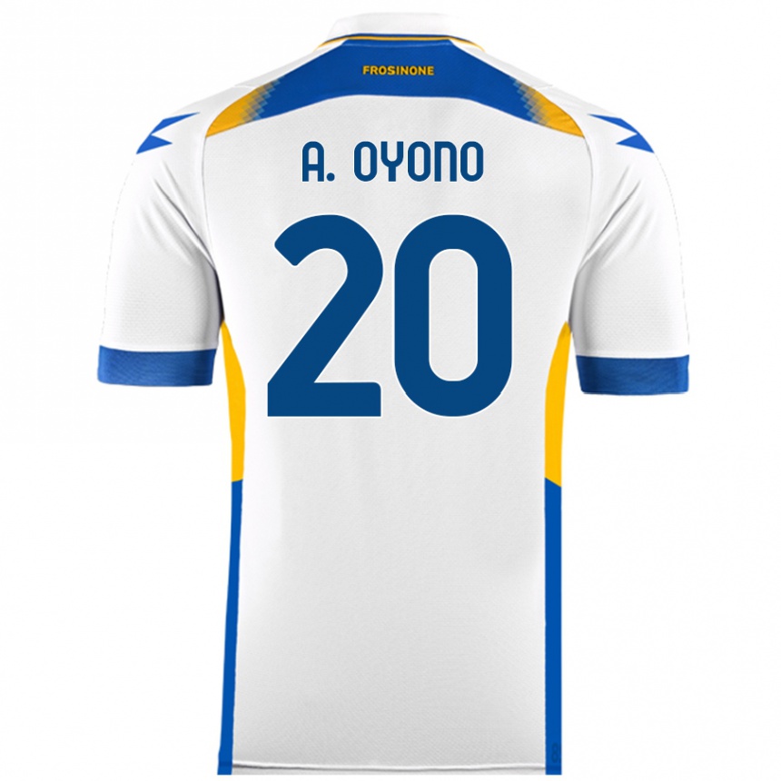 Gyermek Labdarúgás Anthony Oyono #20 Fehér Idegenbeli Jersey 2024/25 Mez Póló Ing