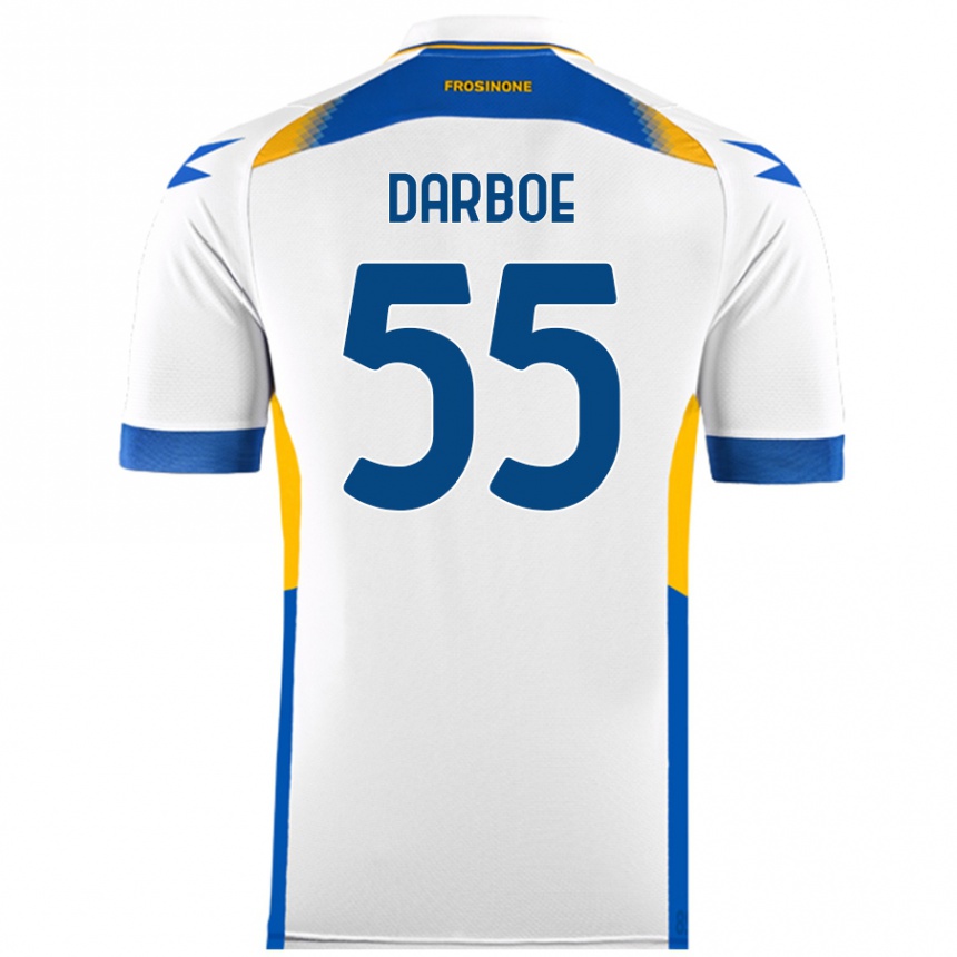 Gyermek Labdarúgás Ebrima Darboe #55 Fehér Idegenbeli Jersey 2024/25 Mez Póló Ing