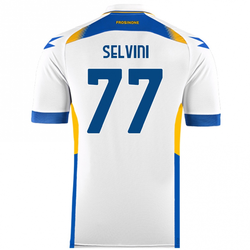 Gyermek Labdarúgás Alessandro Selvini #77 Fehér Idegenbeli Jersey 2024/25 Mez Póló Ing