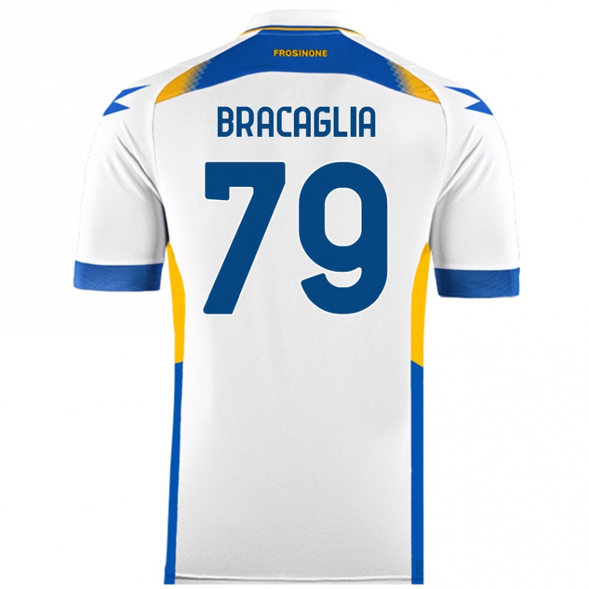 Gyermek Labdarúgás Gabriele Bracaglia #79 Fehér Idegenbeli Jersey 2024/25 Mez Póló Ing