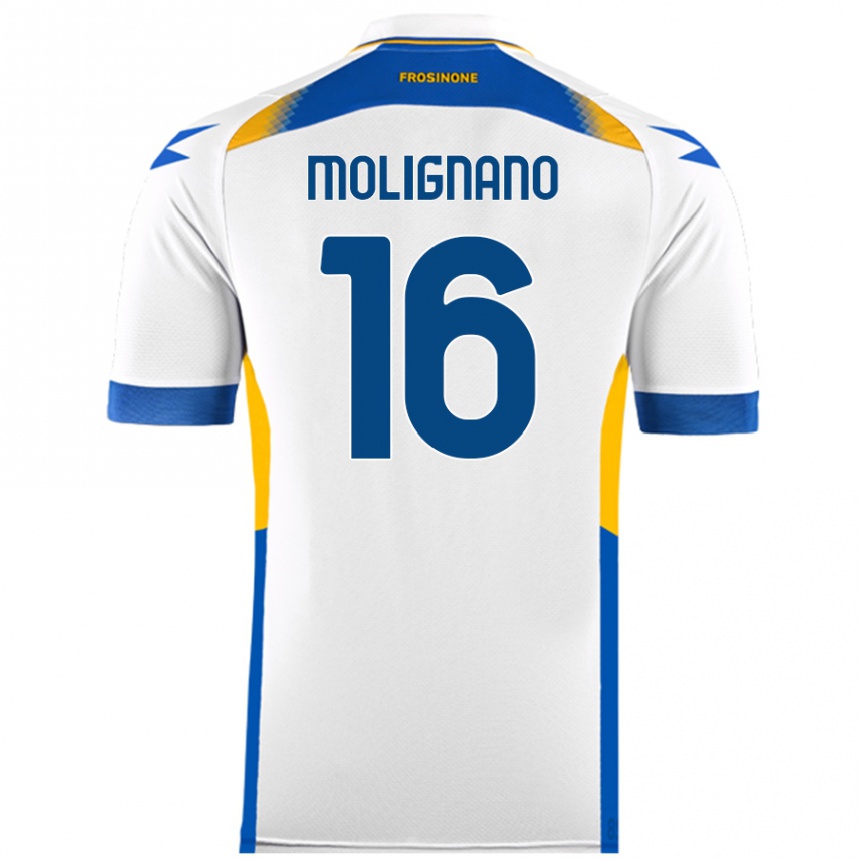 Gyermek Labdarúgás Gaetano Molignano #16 Fehér Idegenbeli Jersey 2024/25 Mez Póló Ing