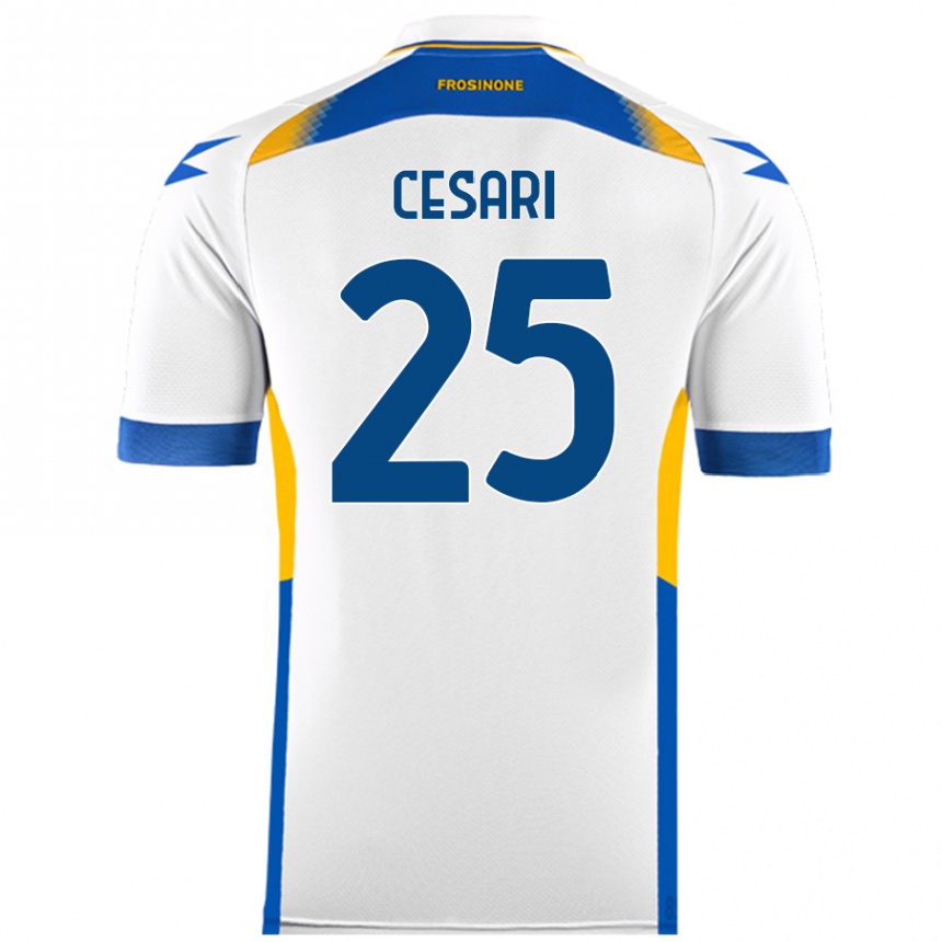 Gyermek Labdarúgás Nicolò Cesari #25 Fehér Idegenbeli Jersey 2024/25 Mez Póló Ing