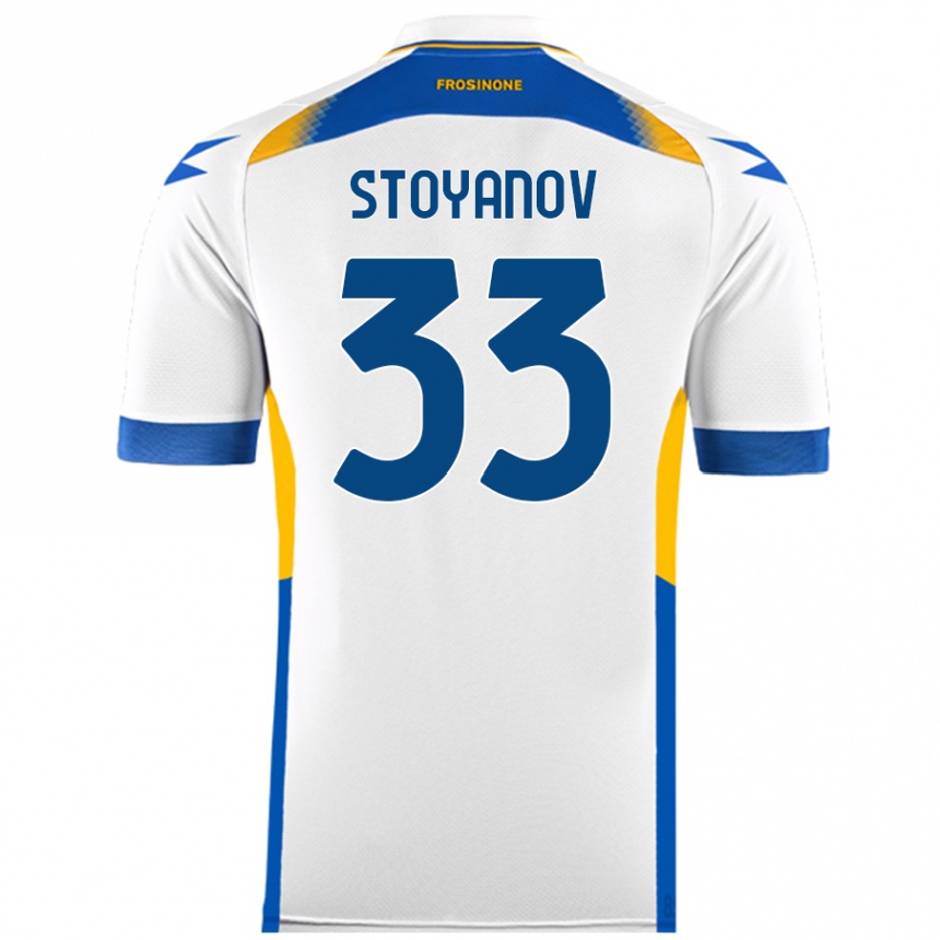 Gyermek Labdarúgás Steliyan Stoyanov #33 Fehér Idegenbeli Jersey 2024/25 Mez Póló Ing