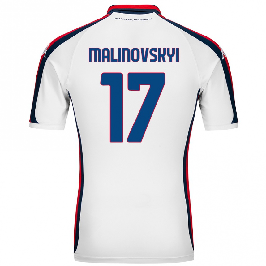 Gyermek Labdarúgás Ruslan Malinovskyi #17 Fehér Idegenbeli Jersey 2024/25 Mez Póló Ing