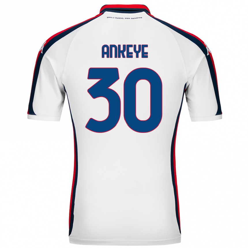 Gyermek Labdarúgás David Ankeye #30 Fehér Idegenbeli Jersey 2024/25 Mez Póló Ing