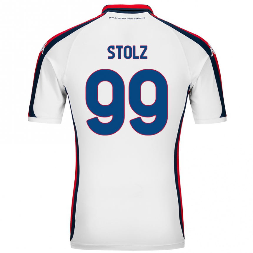 Gyermek Labdarúgás Franz Stolz #99 Fehér Idegenbeli Jersey 2024/25 Mez Póló Ing