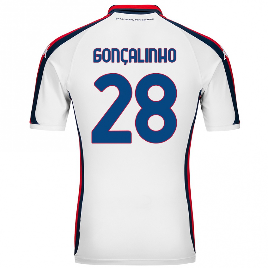 Gyermek Labdarúgás João Gonçalinho #28 Fehér Idegenbeli Jersey 2024/25 Mez Póló Ing