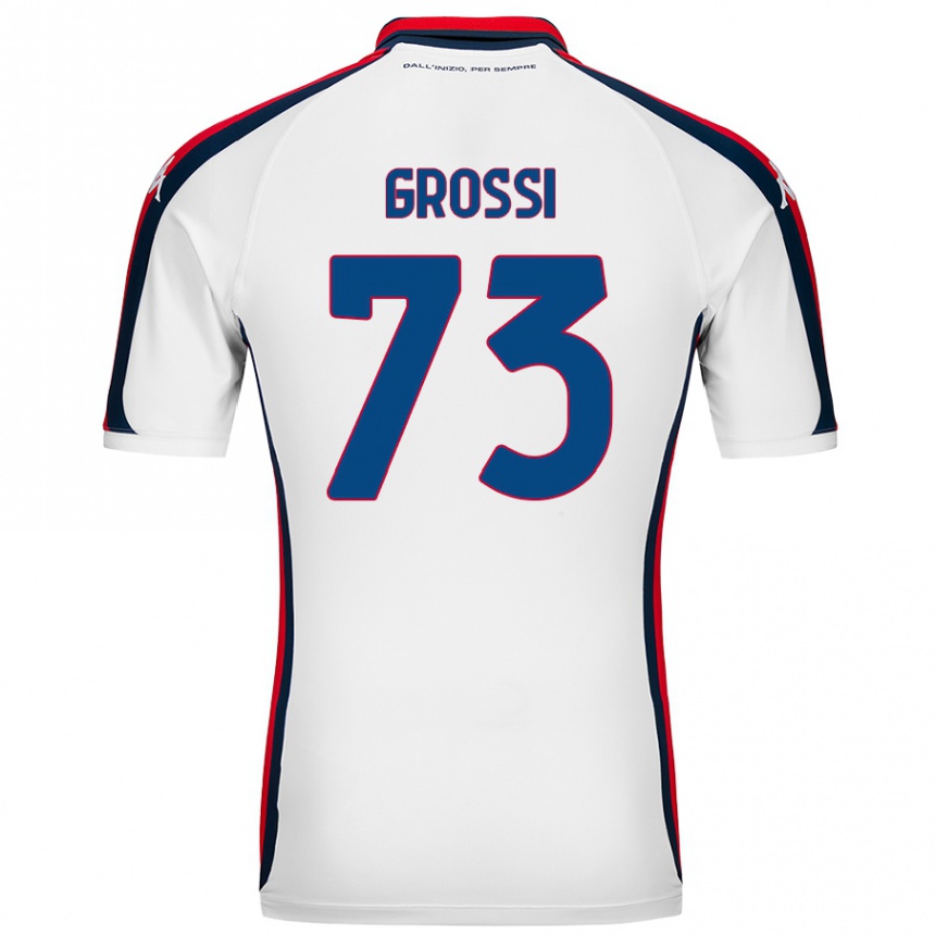 Gyermek Labdarúgás Jacopo Grossi #73 Fehér Idegenbeli Jersey 2024/25 Mez Póló Ing