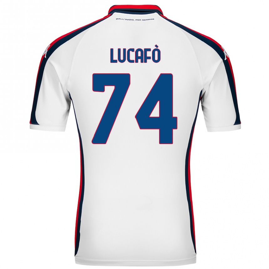 Gyermek Labdarúgás Sara Lucafò #74 Fehér Idegenbeli Jersey 2024/25 Mez Póló Ing