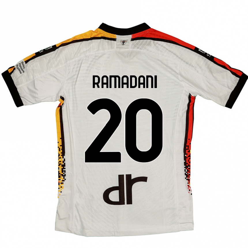 Gyermek Labdarúgás Ylber Ramadani #20 Fehér Fekete Idegenbeli Jersey 2024/25 Mez Póló Ing