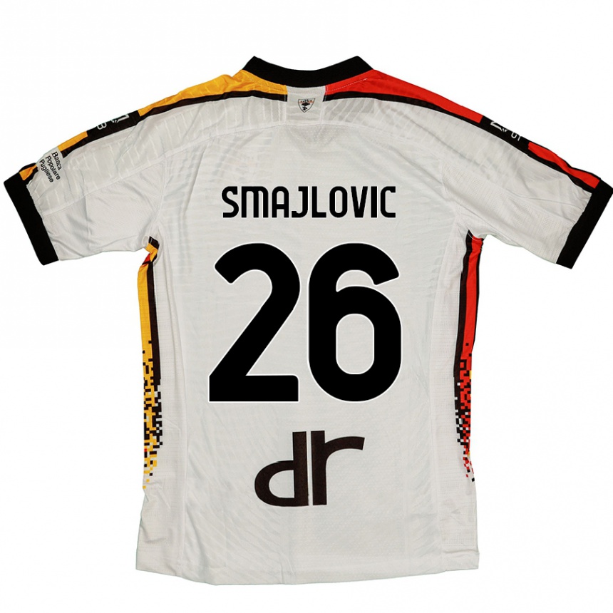 Gyermek Labdarúgás Zinedin Smajlovic #26 Fehér Fekete Idegenbeli Jersey 2024/25 Mez Póló Ing