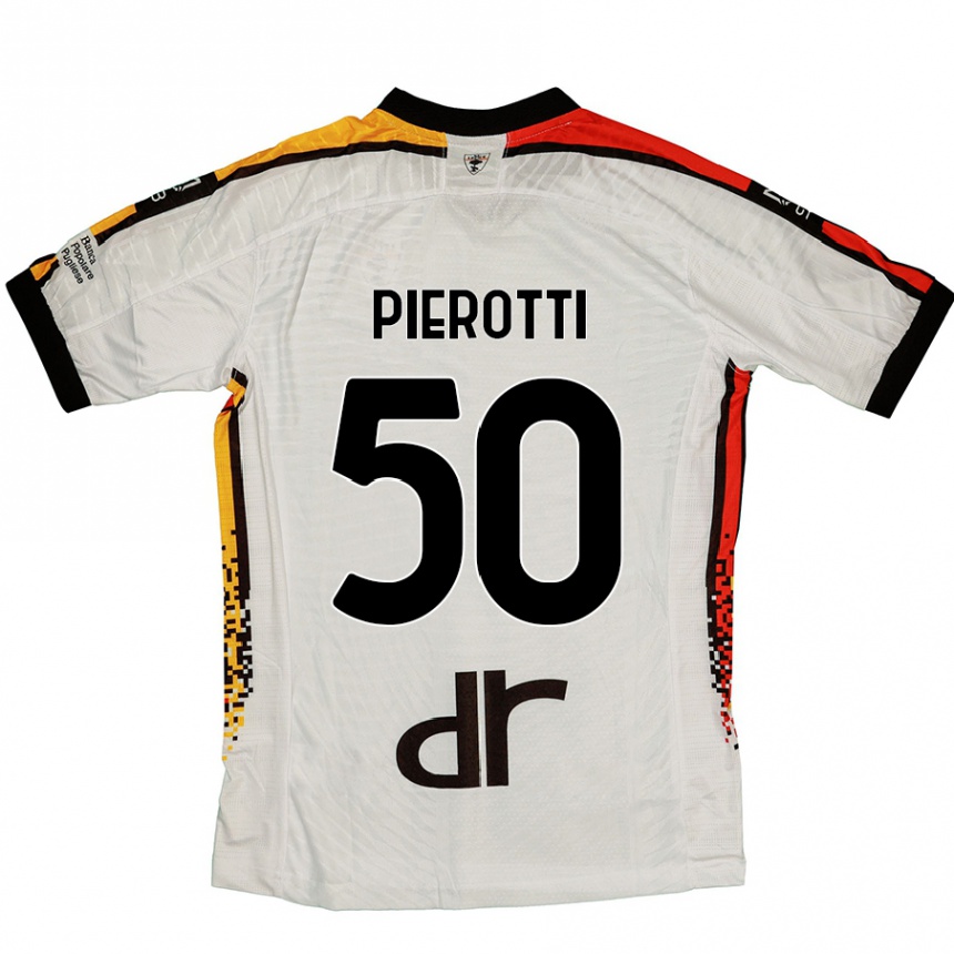 Gyermek Labdarúgás Santiago Pierotti #50 Fehér Fekete Idegenbeli Jersey 2024/25 Mez Póló Ing