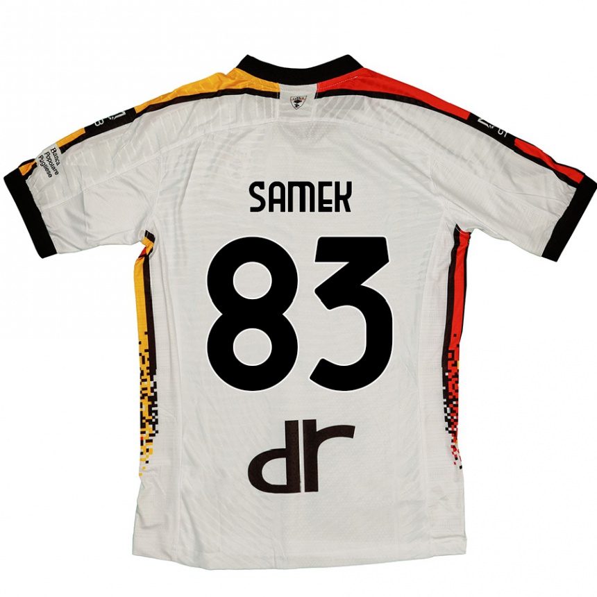 Gyermek Labdarúgás Daniel Samek #83 Fehér Fekete Idegenbeli Jersey 2024/25 Mez Póló Ing