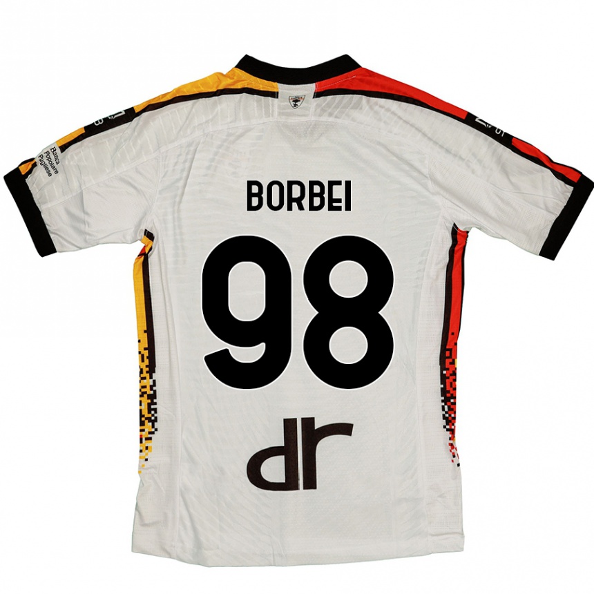 Gyermek Labdarúgás Alexandru Borbei #98 Fehér Fekete Idegenbeli Jersey 2024/25 Mez Póló Ing