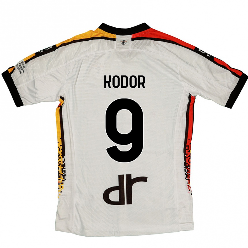 Gyermek Labdarúgás Jason Kodor #9 Fehér Fekete Idegenbeli Jersey 2024/25 Mez Póló Ing