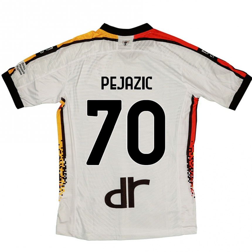 Gyermek Labdarúgás Mario Pejazic #70 Fehér Fekete Idegenbeli Jersey 2024/25 Mez Póló Ing