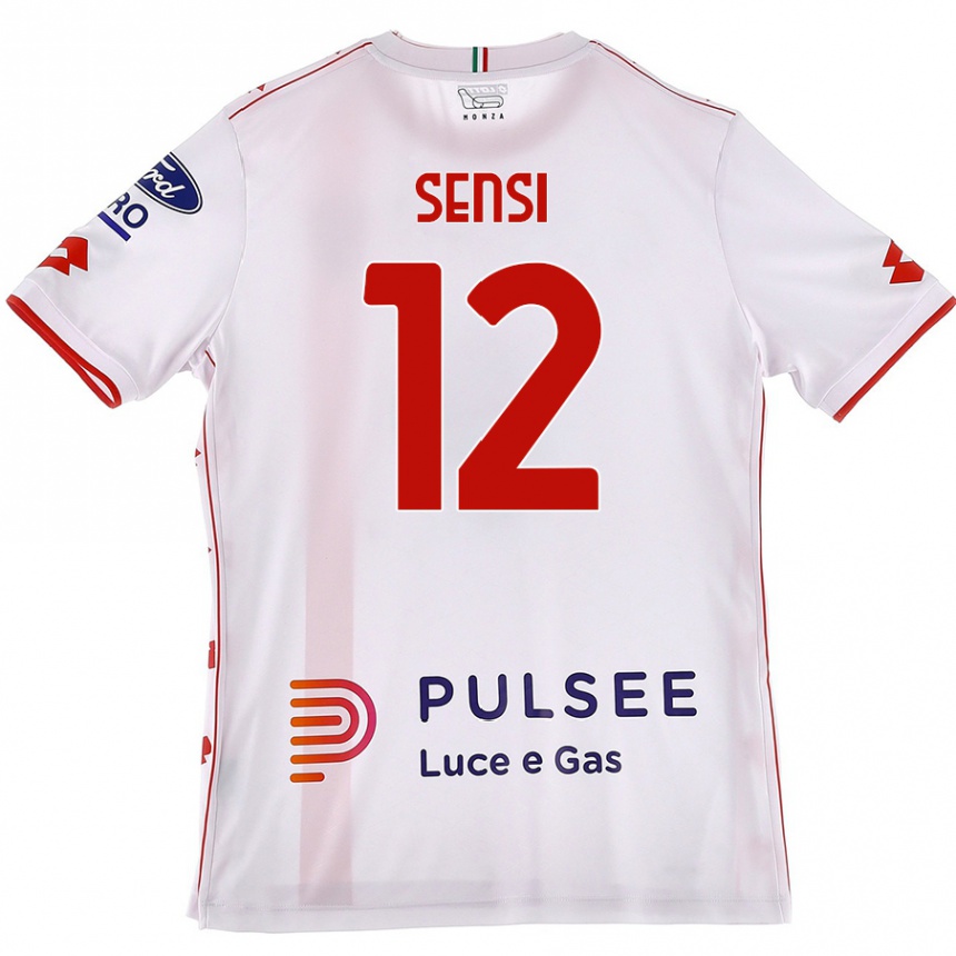 Gyermek Labdarúgás Stefano Sensi #12 Fehér Piros Idegenbeli Jersey 2024/25 Mez Póló Ing