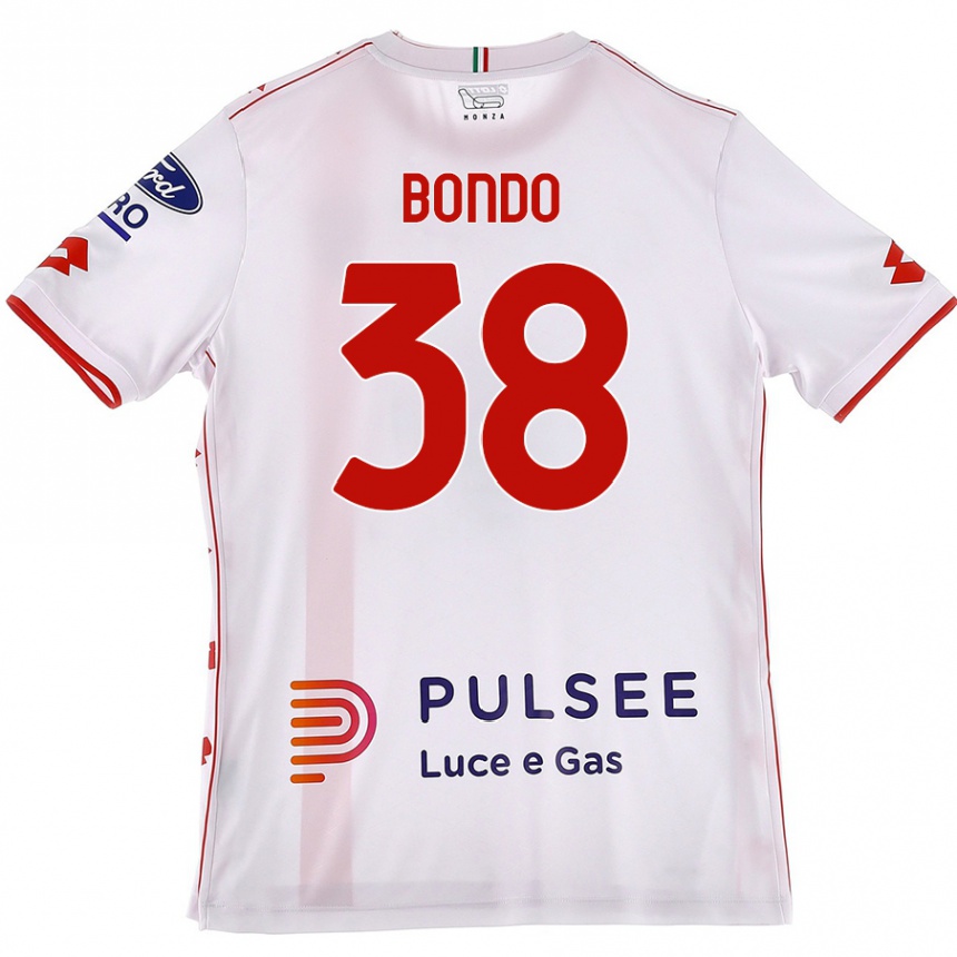 Gyermek Labdarúgás Warren Bondo #38 Fehér Piros Idegenbeli Jersey 2024/25 Mez Póló Ing