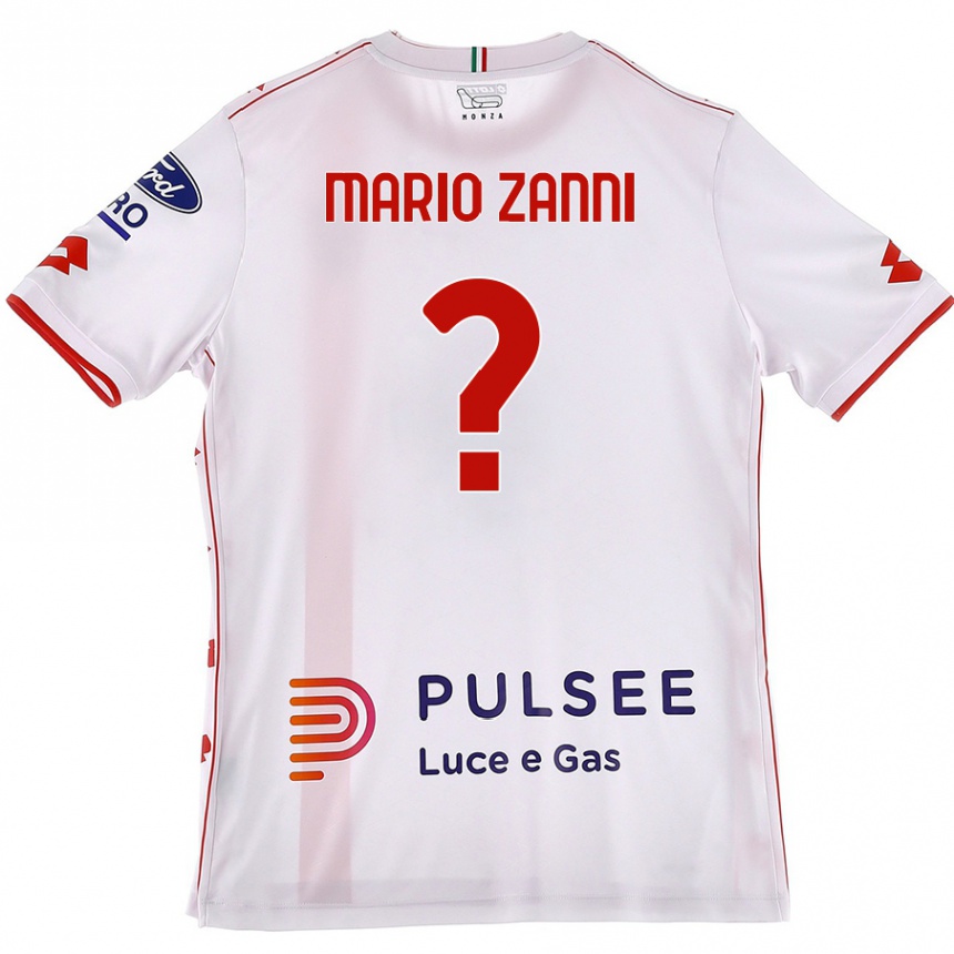 Gyermek Labdarúgás Mario Zanni #0 Fehér Piros Idegenbeli Jersey 2024/25 Mez Póló Ing