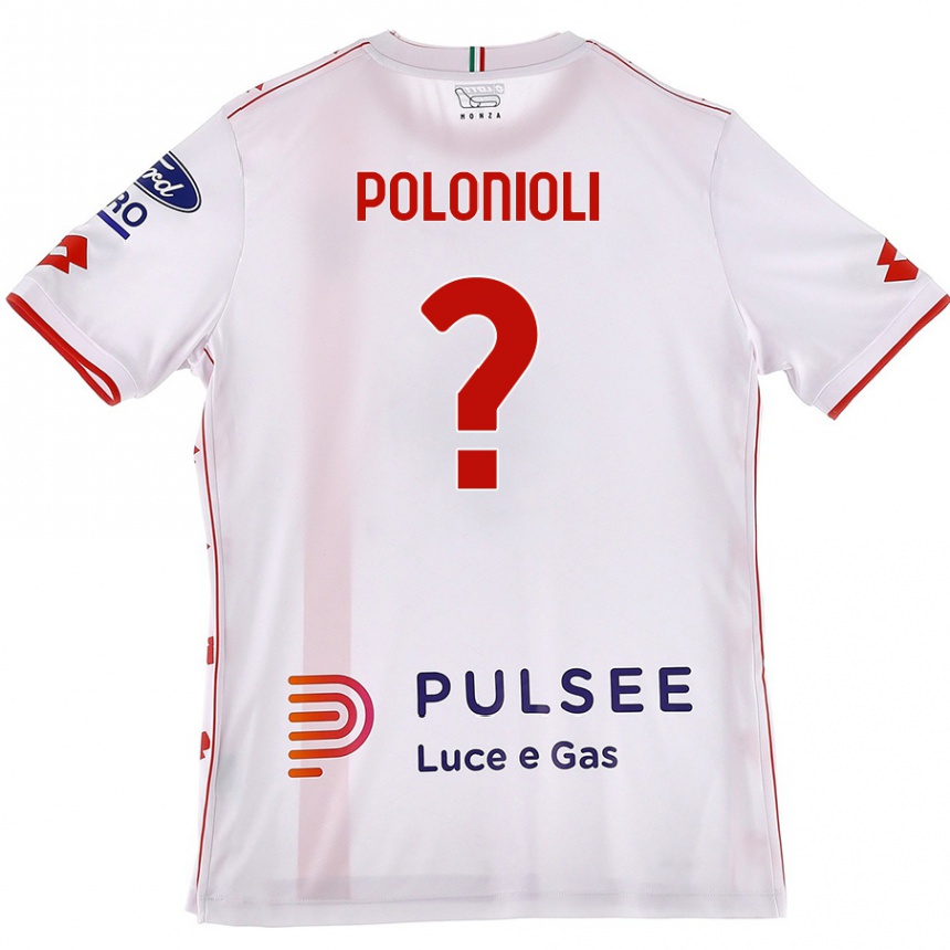 Gyermek Labdarúgás Matteo Polonioli #0 Fehér Piros Idegenbeli Jersey 2024/25 Mez Póló Ing