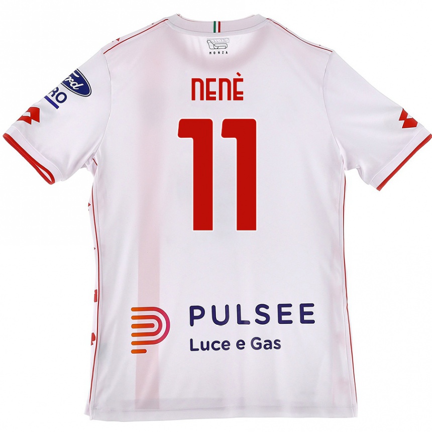 Gyermek Labdarúgás Stephen Nenè #11 Fehér Piros Idegenbeli Jersey 2024/25 Mez Póló Ing