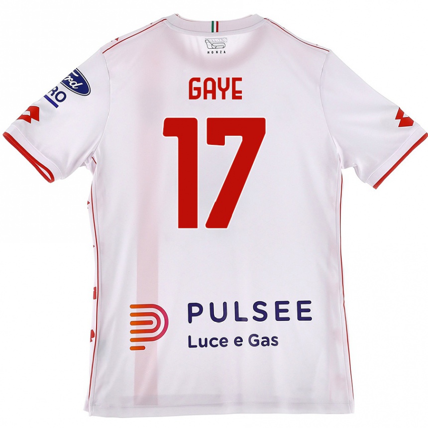 Gyermek Labdarúgás Mamadou Gaye #17 Fehér Piros Idegenbeli Jersey 2024/25 Mez Póló Ing