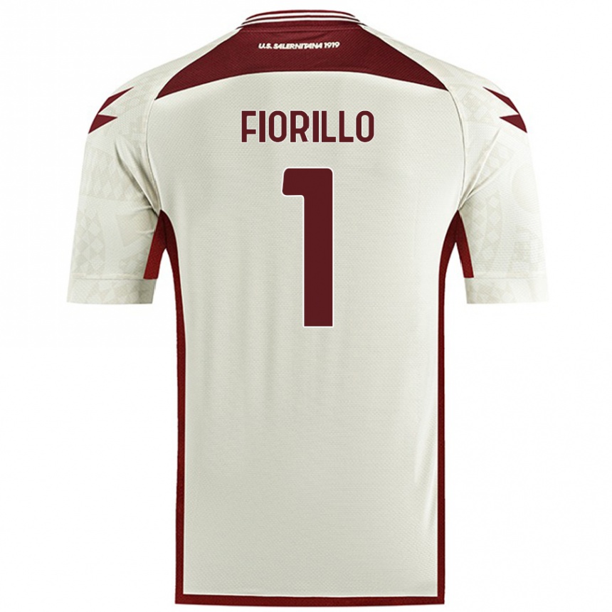 Gyermek Labdarúgás Vincenzo Fiorillo #1 Krém Színű Idegenbeli Jersey 2024/25 Mez Póló Ing