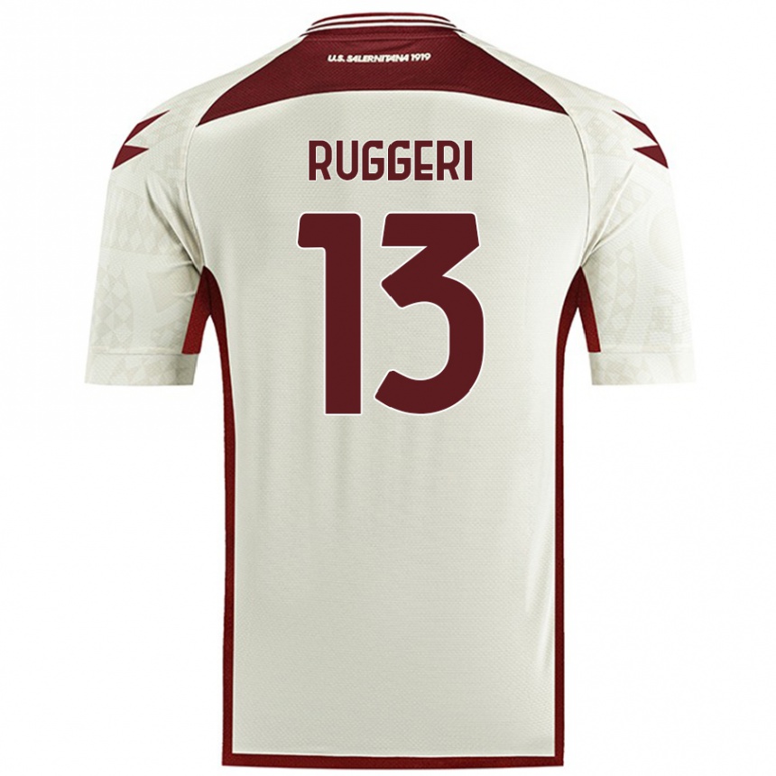 Gyermek Labdarúgás Fabio Ruggeri #13 Krém Színű Idegenbeli Jersey 2024/25 Mez Póló Ing