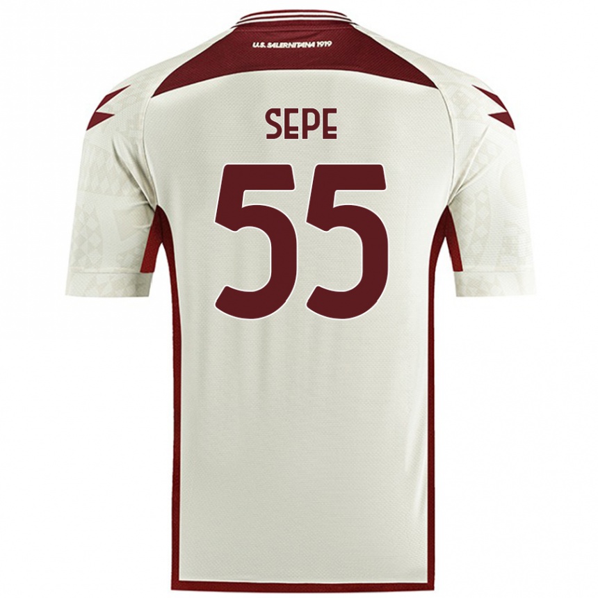 Gyermek Labdarúgás Luigi Sepe #55 Krém Színű Idegenbeli Jersey 2024/25 Mez Póló Ing