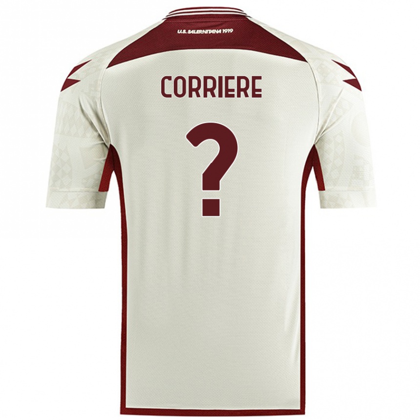 Gyermek Labdarúgás Francesco Corriere #0 Krém Színű Idegenbeli Jersey 2024/25 Mez Póló Ing