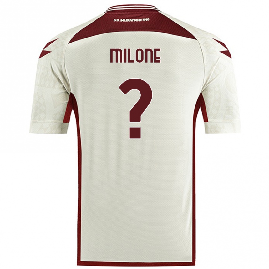 Gyermek Labdarúgás Gabriele Milone #0 Krém Színű Idegenbeli Jersey 2024/25 Mez Póló Ing