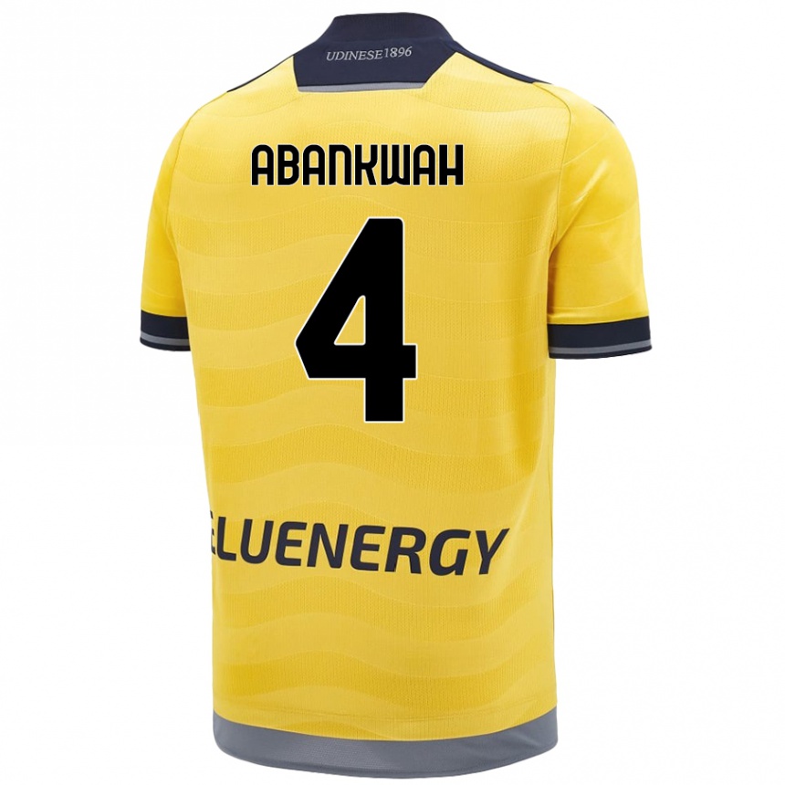 Gyermek Labdarúgás James Abankwah #4 Aranysárga Idegenbeli Jersey 2024/25 Mez Póló Ing