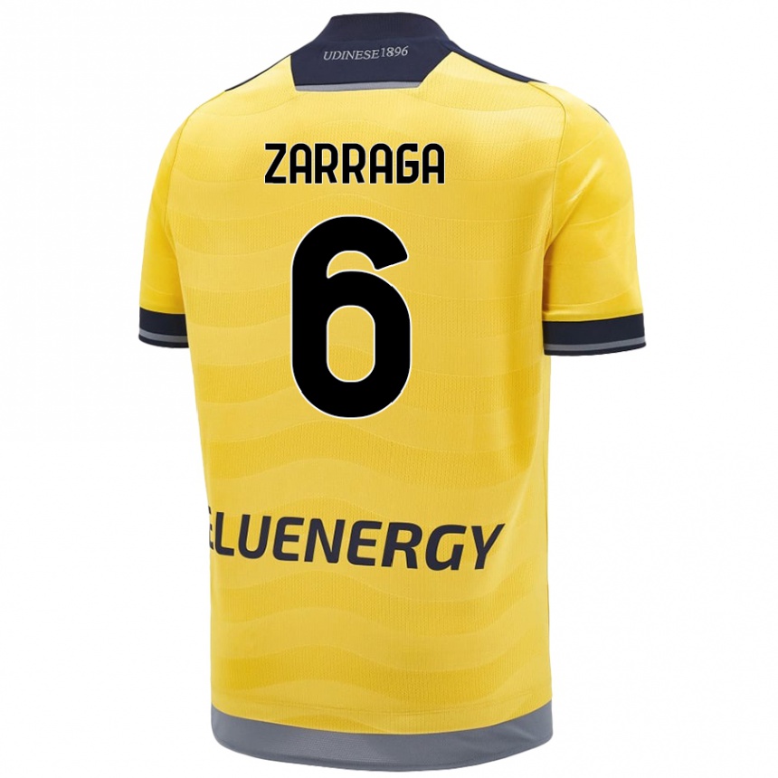 Gyermek Labdarúgás Oier Zarraga #6 Aranysárga Idegenbeli Jersey 2024/25 Mez Póló Ing