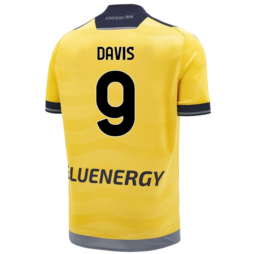 Gyermek Labdarúgás Keinan Davis #9 Aranysárga Idegenbeli Jersey 2024/25 Mez Póló Ing