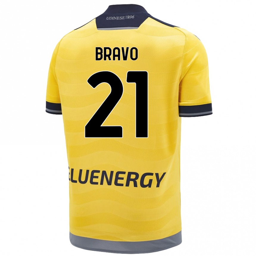 Gyermek Labdarúgás Iker Bravo #21 Aranysárga Idegenbeli Jersey 2024/25 Mez Póló Ing