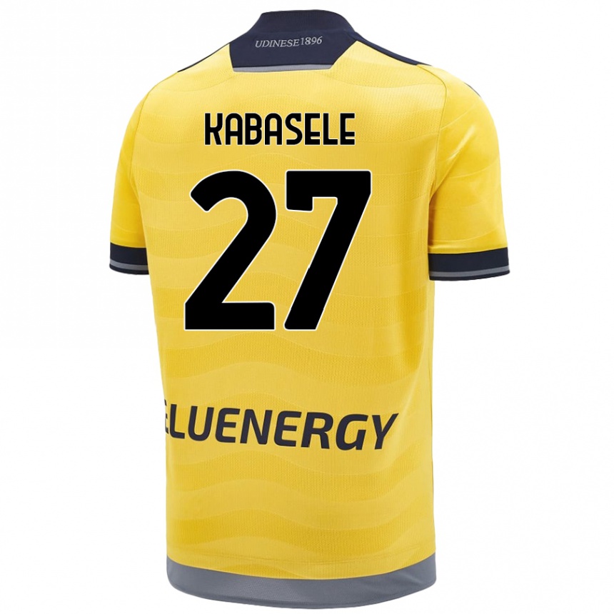 Gyermek Labdarúgás Christian Kabasele #27 Aranysárga Idegenbeli Jersey 2024/25 Mez Póló Ing