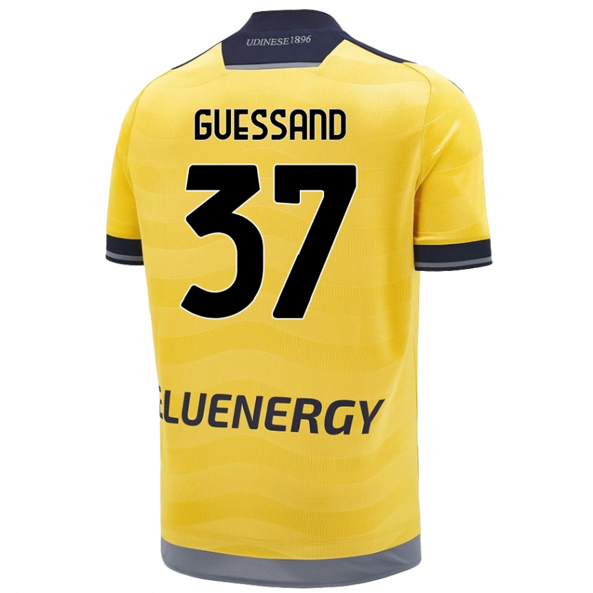 Gyermek Labdarúgás Axel Guessand #37 Aranysárga Idegenbeli Jersey 2024/25 Mez Póló Ing