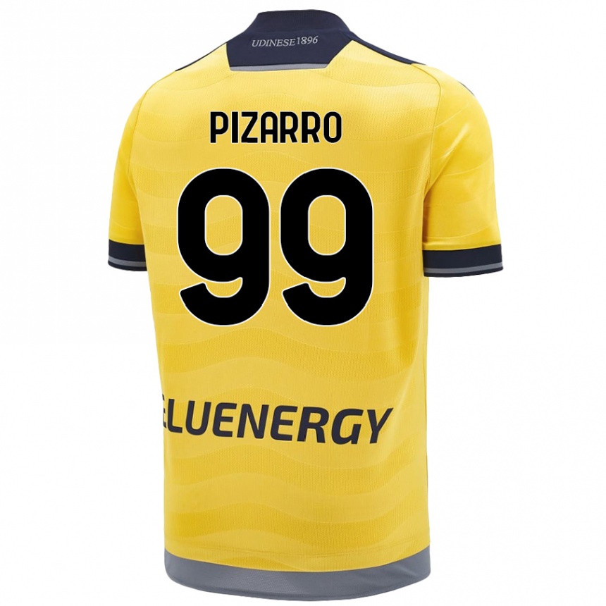 Gyermek Labdarúgás Damián Pizarro #99 Aranysárga Idegenbeli Jersey 2024/25 Mez Póló Ing