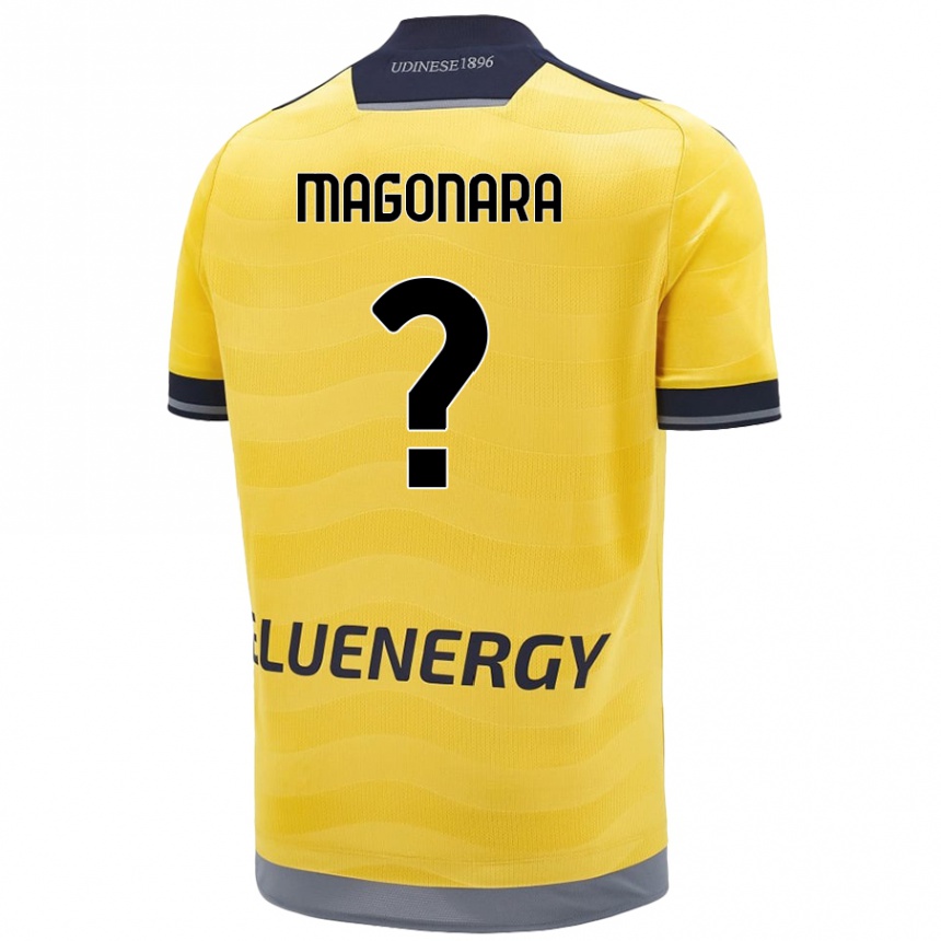 Gyermek Labdarúgás Matteo Magonara #0 Aranysárga Idegenbeli Jersey 2024/25 Mez Póló Ing